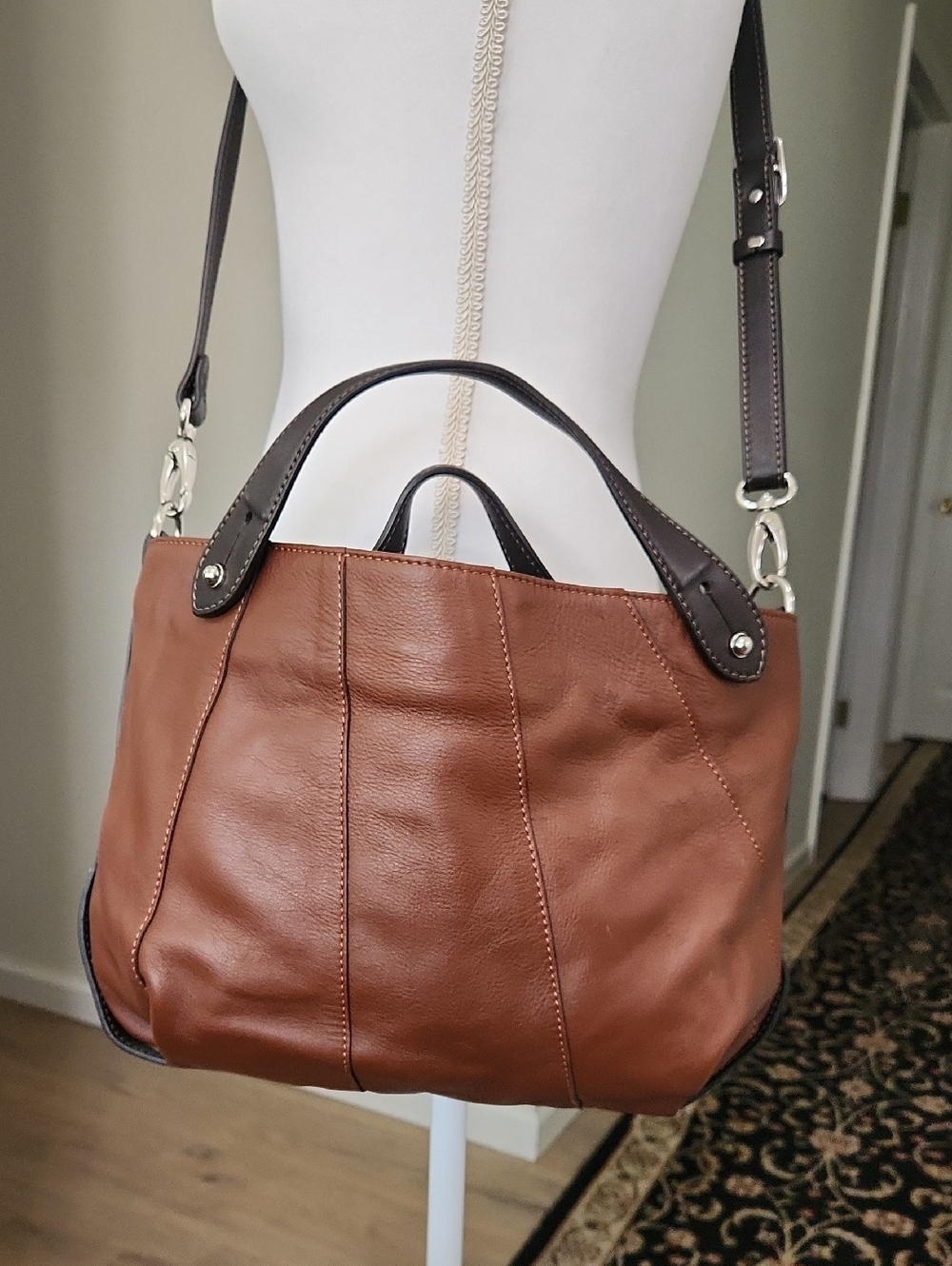 Gianni Conti Soft Italian Leather Crossbody Bag Hobo Satchel